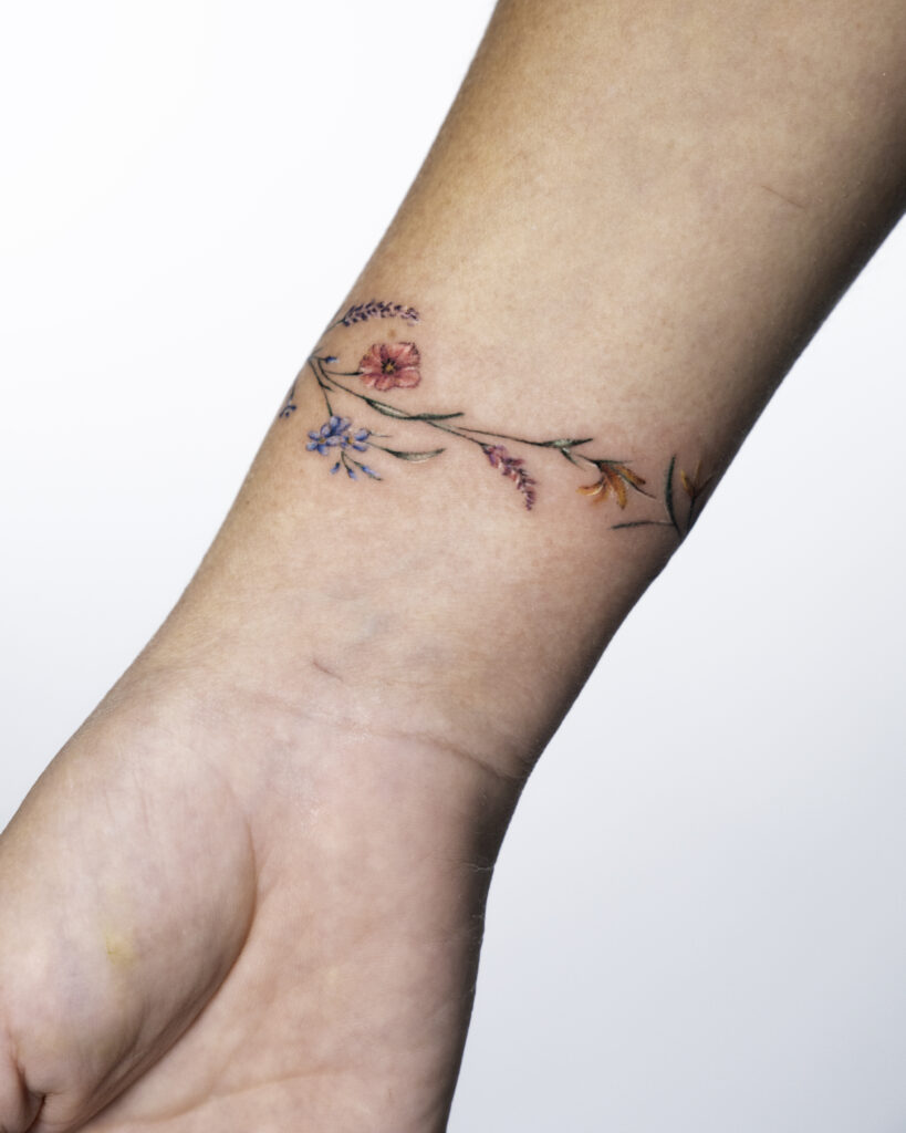 Floral Bracelet Tattoo 2