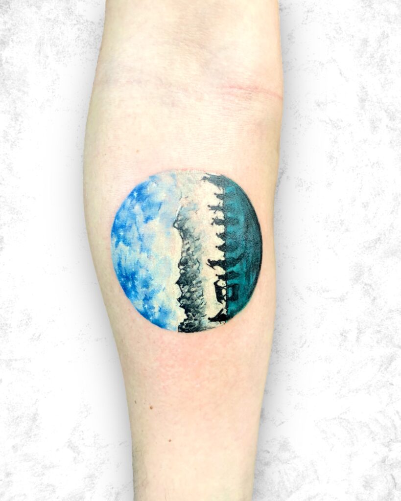 Microrealism Mountain View Tattoo