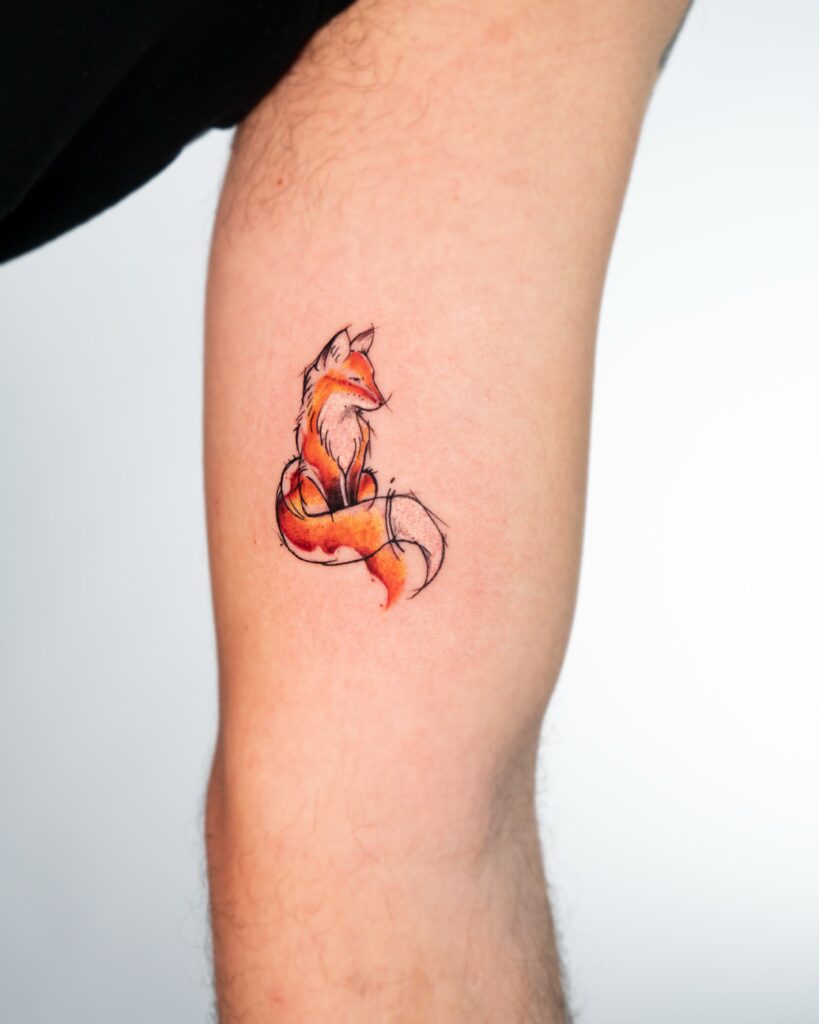 Watercolor Fox Tattoo