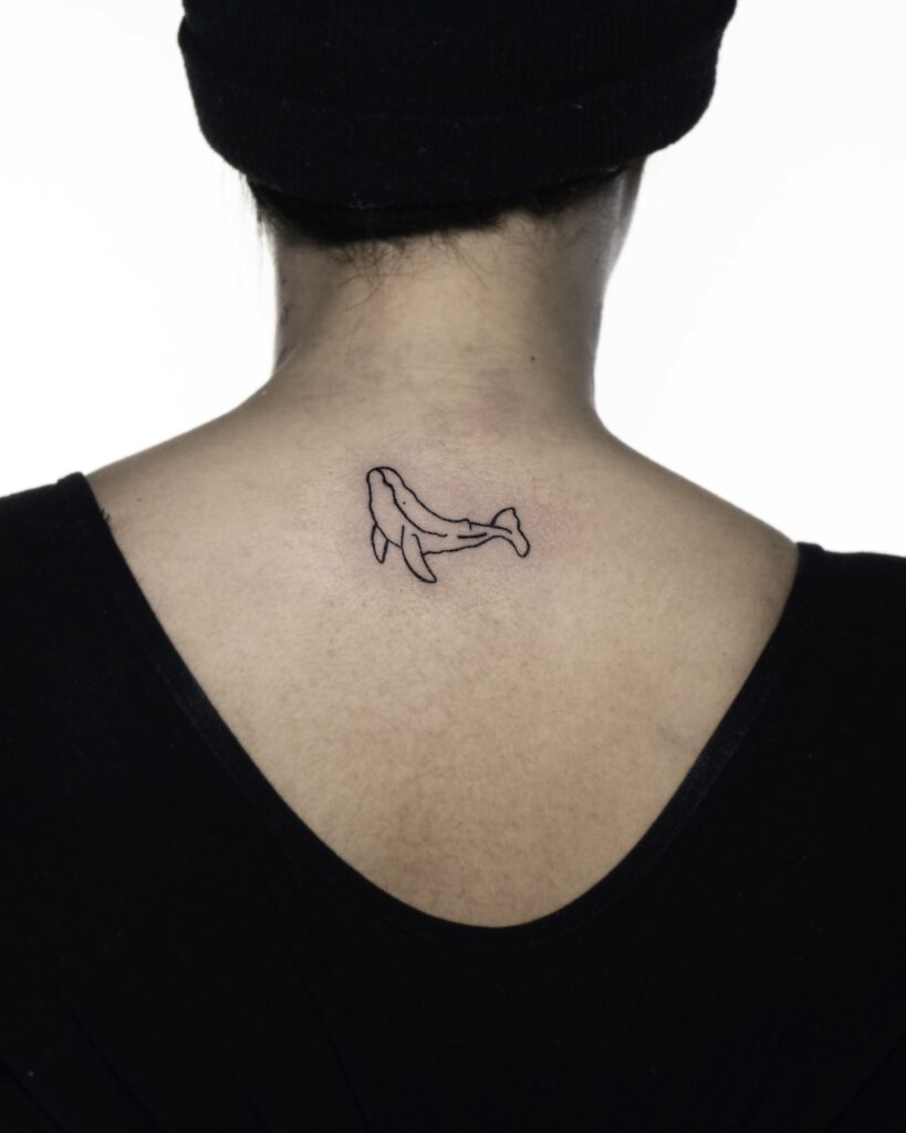 Handpoke Whale Tattoo