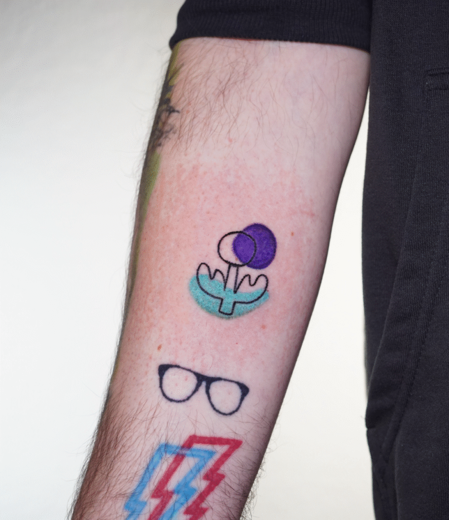 Handpoke Abstract Flower Tattoo